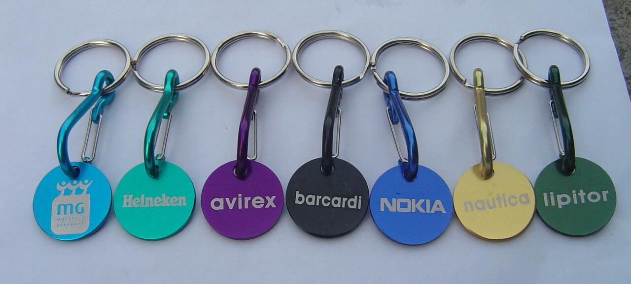 Aluminum stamped coin keychain image