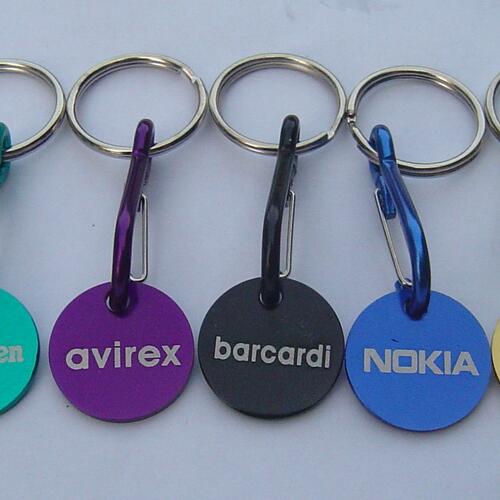 Aluminum stamped coin keychain Aluminum stamped coin keychain image
